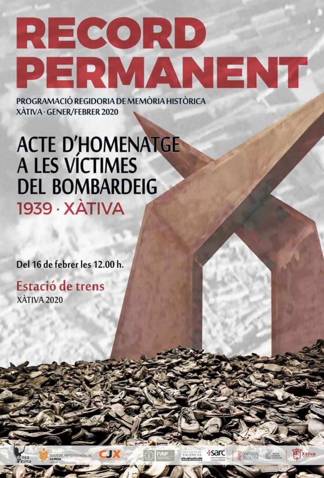 Cartel anunciador de los actos de homenaje a las víctimas del bombardeo. Cartel anunciador de los actos de homenaje a las víctimas del bombardeo.