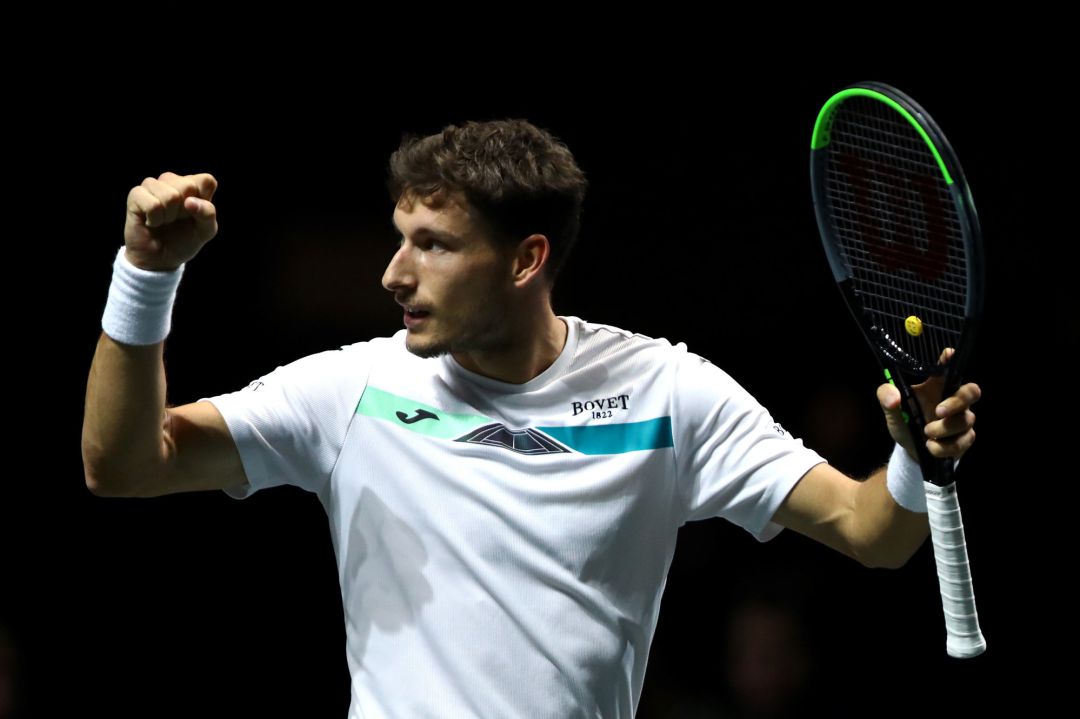 Pablo Carreño celebra un punto en Róterdam Pablo Carreño celebra un punto en Róterdam