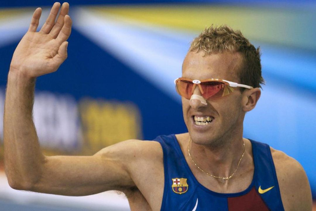 Imagen de Sergio Sánchez segundos después de pulverizar el récord europeo de 3000m. Imagen de Sergio Sánchez segundos después de pulverizar el récord europeo de 3000m.