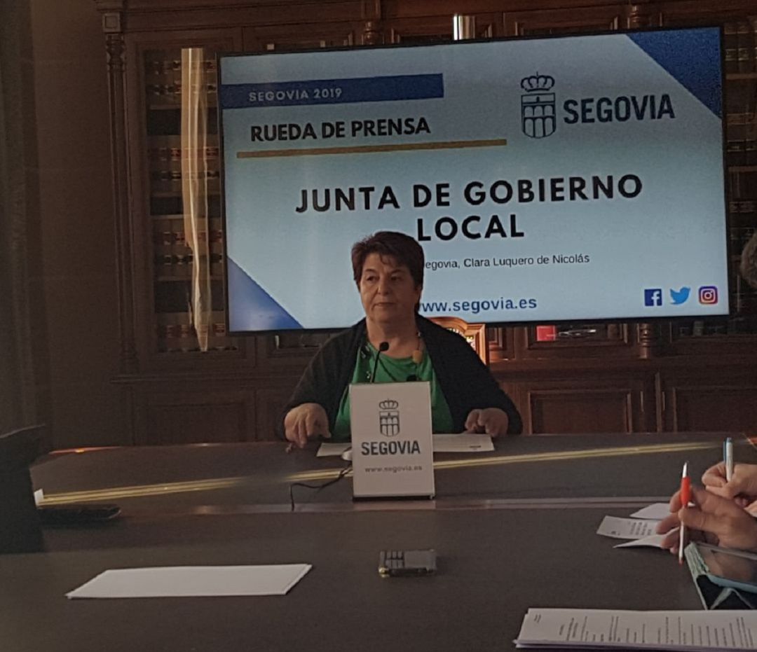 La alcaldesa de Segovia Clara Luquero en la Junta de Gobierno Local La alcaldesa de Segovia Clara Luquero en la Junta de Gobierno Local