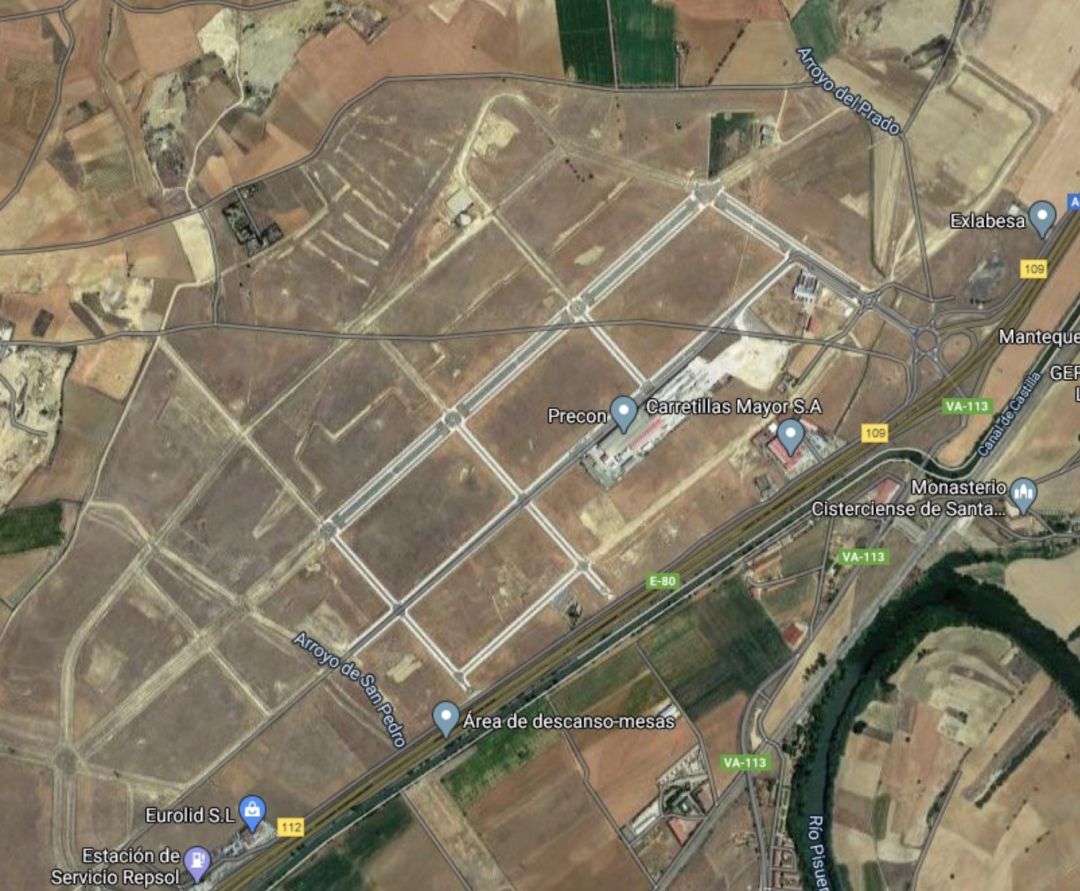 Imagen aérea del polígono Canal de Castilla Imagen aérea del polígono Canal de Castilla