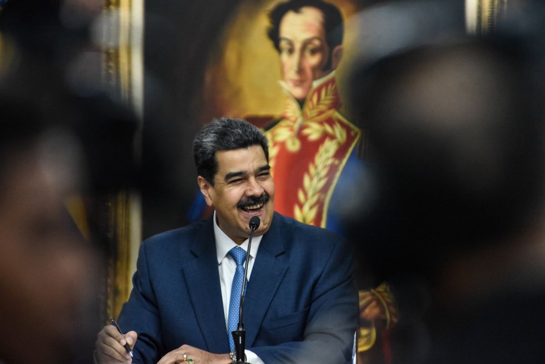 El Presidente Nicolás Maduro durante la rueda de prensa que ha dado en el Palacio de Miraflores de Caracas. El Presidente Nicolás Maduro durante la rueda de prensa que ha dado en el Palacio de Miraflores de Caracas.