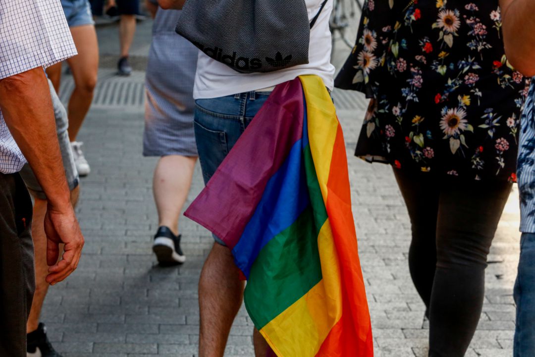 Un chico porta una bandera LGTBI en la pasada manifestación del Orgulla Gay en Madrid. Un chico porta una bandera LGTBI en la pasada manifestación del Orgulla Gay en Madrid.