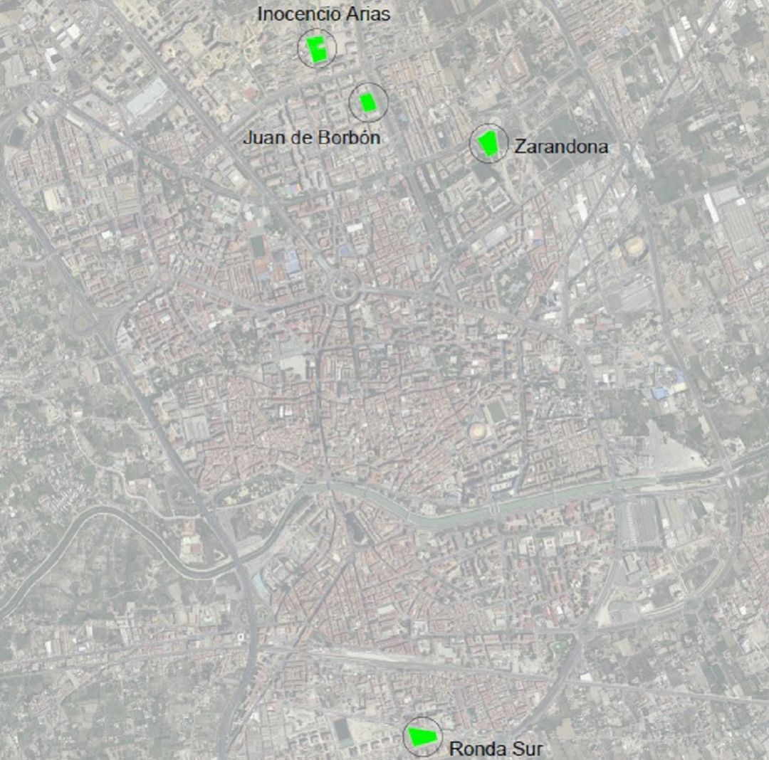 Ubicación de los nuevos aparcamientos disuasorios de Murcia Ubicación de los nuevos aparcamientos disuasorios de Murcia