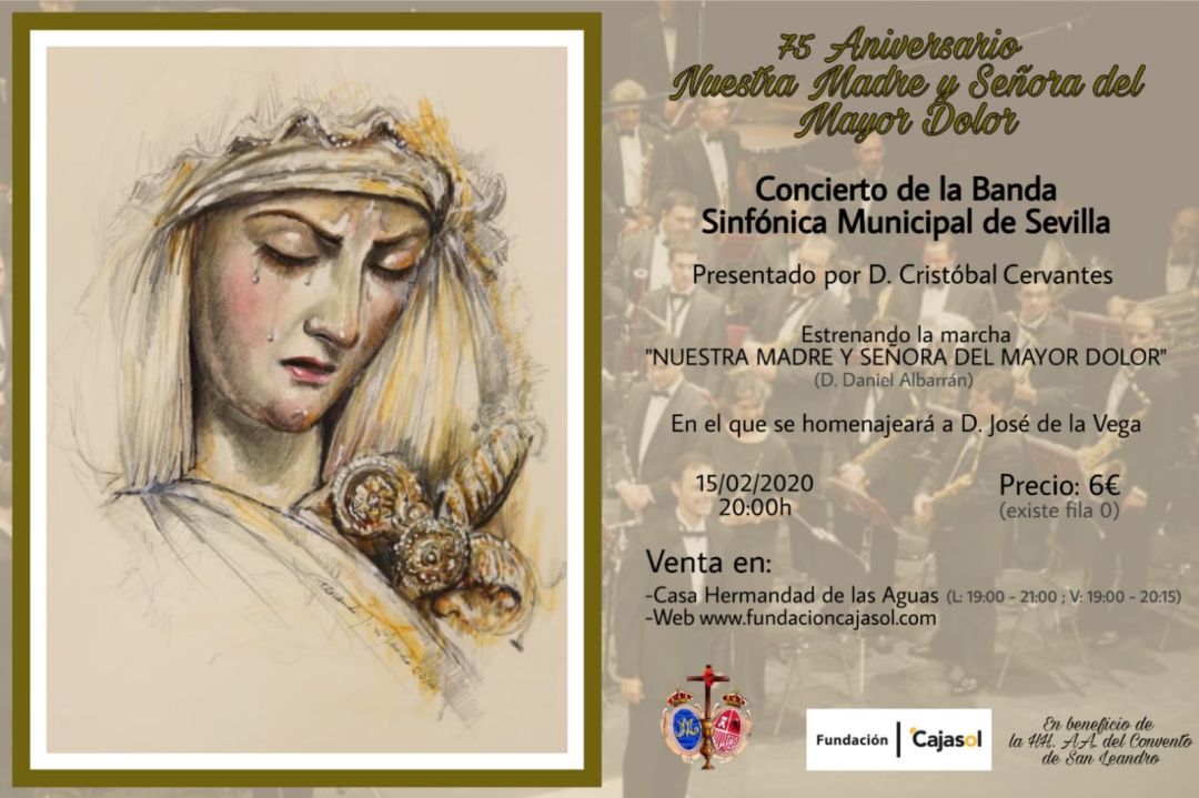 Cartel del concierto de este sábado dedicado a la Virgen del Mayor Dolor de Las Aguas Cartel del concierto de este sábado dedicado a la Virgen del Mayor Dolor de Las Aguas