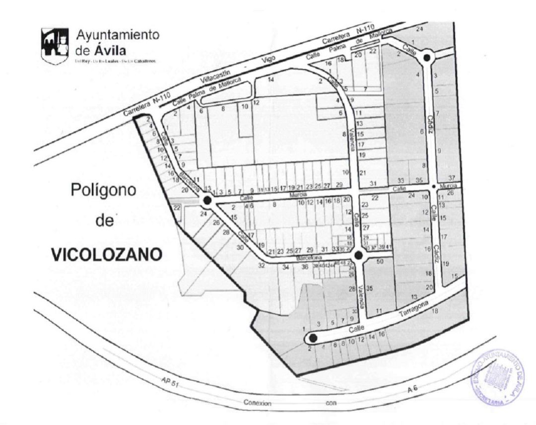 Plano del Polígono de Vicolozano Plano del Polígono de Vicolozano
