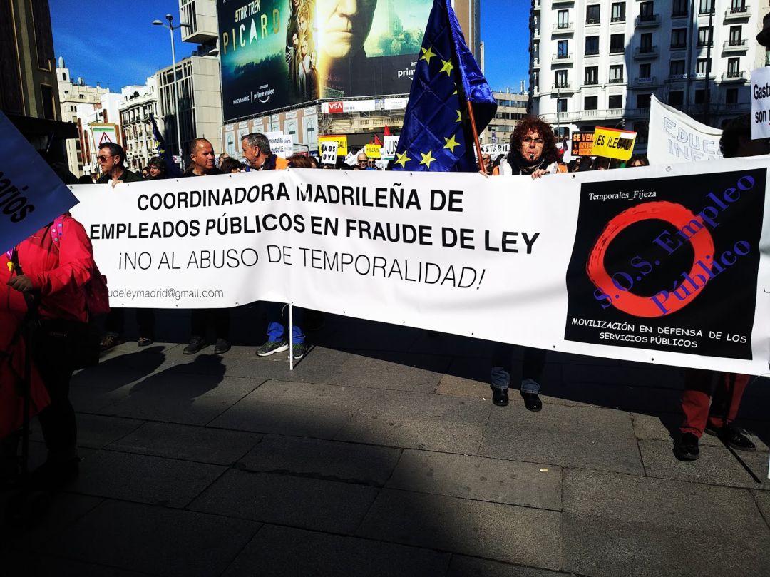 Los trabajadores públicos temporales se han manifestado este sábado en Madrid Los trabajadores públicos temporales se han manifestado este sábado en Madrid