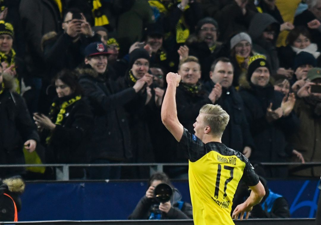 Haaland celebrando uno de los goles ante el PSG Haaland celebrando uno de los goles ante el PSG