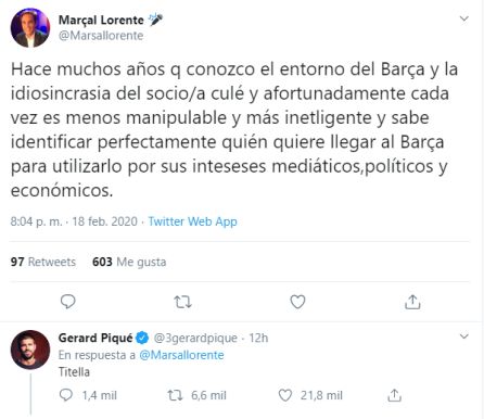 Tuit de Gerard Piqué Tuit de Gerard Piqué