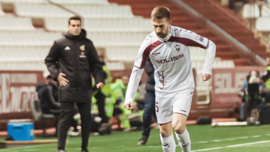 Alberto Benito durante un partido del Albacete Alberto Benito durante un partido del Albacete