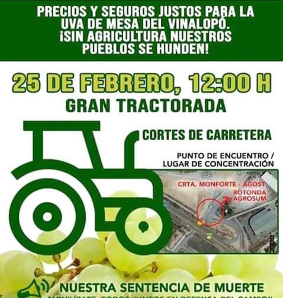 Cartel de la tractorada en Novelda Cartel de la tractorada en Novelda