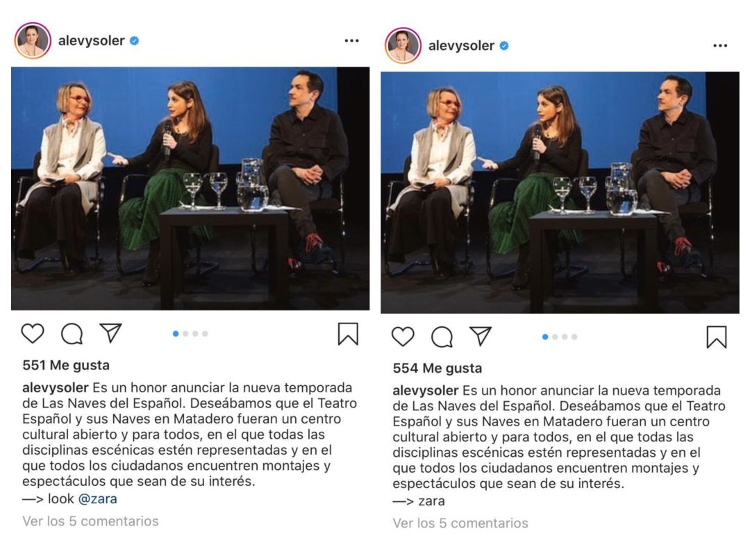 Las dos publicaciones realizadas por la concejala de Cultura, Andrea Levy. La segunda modificada tras la polémica Las dos publicaciones realizadas por la concejala de Cultura, Andrea Levy. La segunda modificada tras la polémica