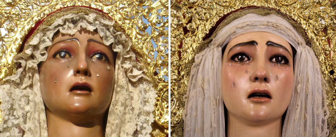 El antes, a la izquierda, y el después de la Virgen de Guía tras la restauración llevada a cabo por el profesor Juan Manuel Miñarro El antes, a la izquierda, y el después de la Virgen de Guía tras la restauración llevada a cabo por el profesor Juan Manuel Miñarro