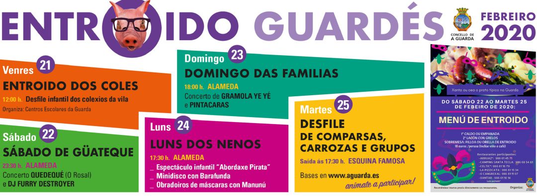 Cartel de actividades del Entroido de A Guarda para este año. Cartel de actividades del Entroido de A Guarda para este año.