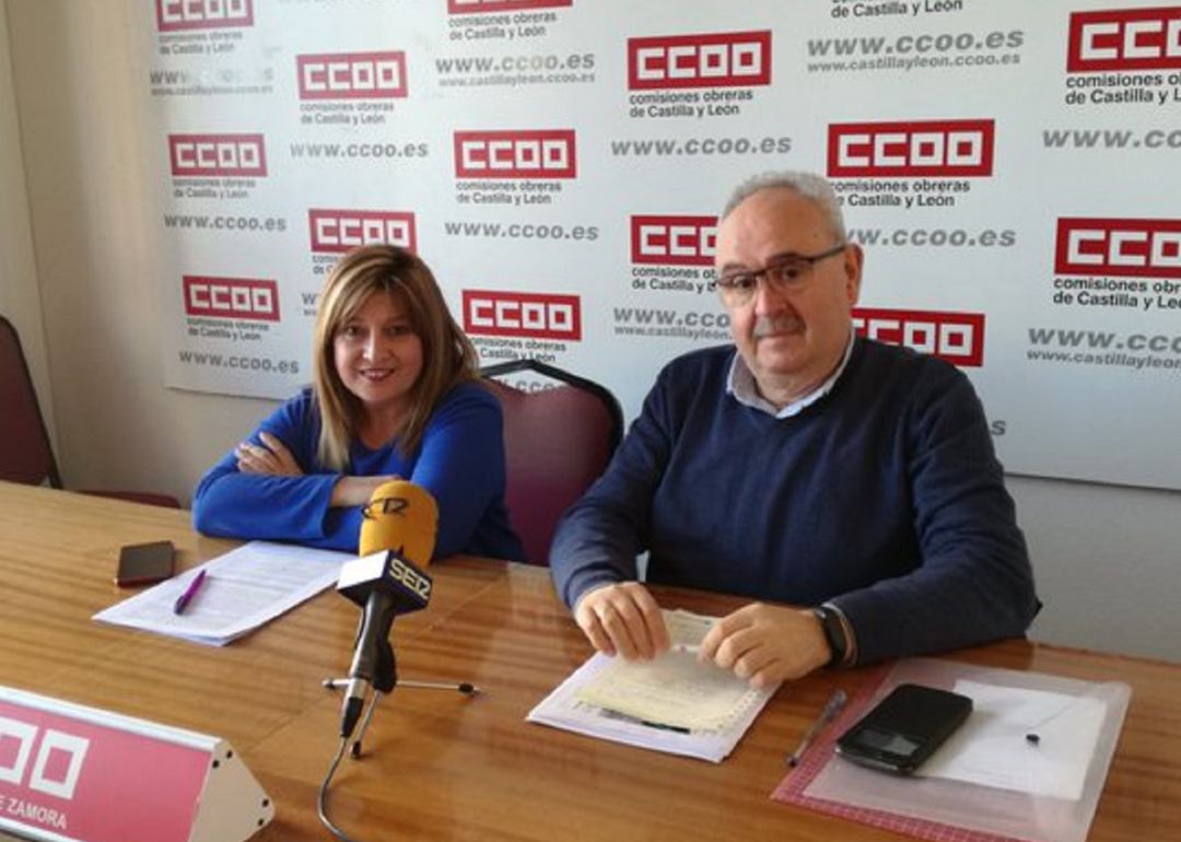 Trinidad Acebes (CCOO) y Ángel del Carmen (UGT) Trinidad Acebes (CCOO) y Ángel del Carmen (UGT)