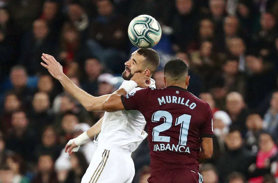 Murillo durante el choque en el Bernabéu Murillo durante el choque en el Bernabéu