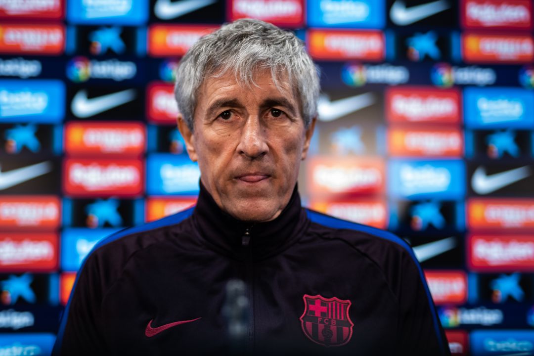 Quique Setién, en rueda de prensa Quique Setién, en rueda de prensa