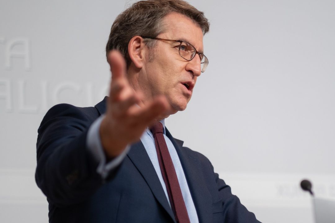 El titular de la Xunta, Alberto Núñez Feijóo, en la rueda de prensa posterior al Consello El titular de la Xunta, Alberto Núñez Feijóo, en la rueda de prensa posterior al Consello