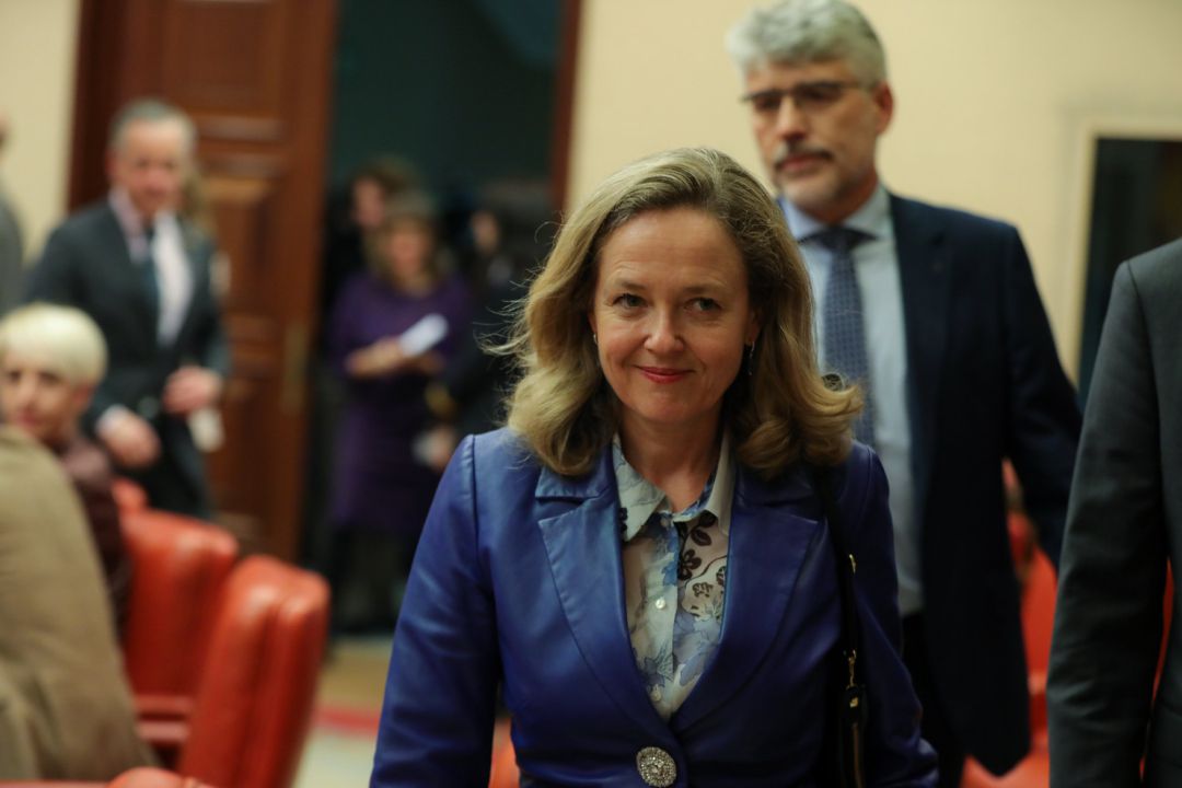 La vicepresidenta tercera del Gobierno y ministra de Asuntos Económicos y Transformación Digital, Nadia Calviño, en el Congreso de los Diputados La vicepresidenta tercera del Gobierno y ministra de Asuntos Económicos y Transformación Digital, Nadia Calviño, en el Congreso de los Diputados