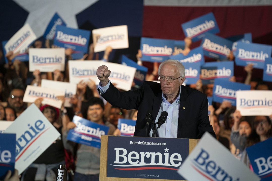 El candidato Bernie Sanders durante su acto en Texas El candidato Bernie Sanders durante su acto en Texas
