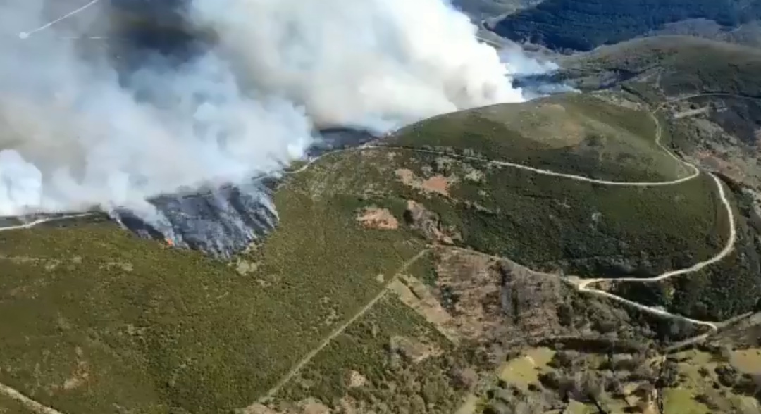 Imagen aérea del incendio de Laza Imagen aérea del incendio de Laza