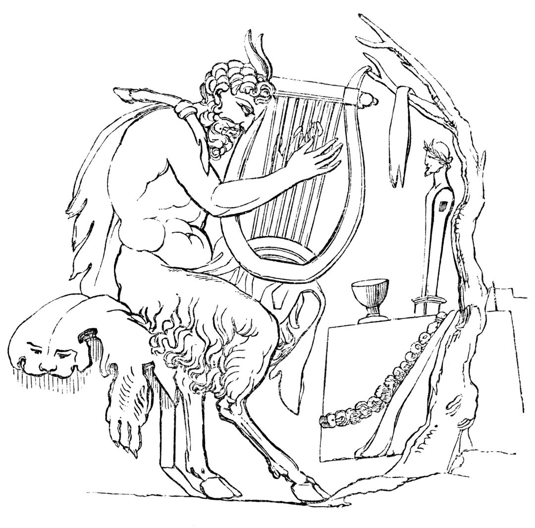 Dibujo de un sátiro Dibujo de un sátiro