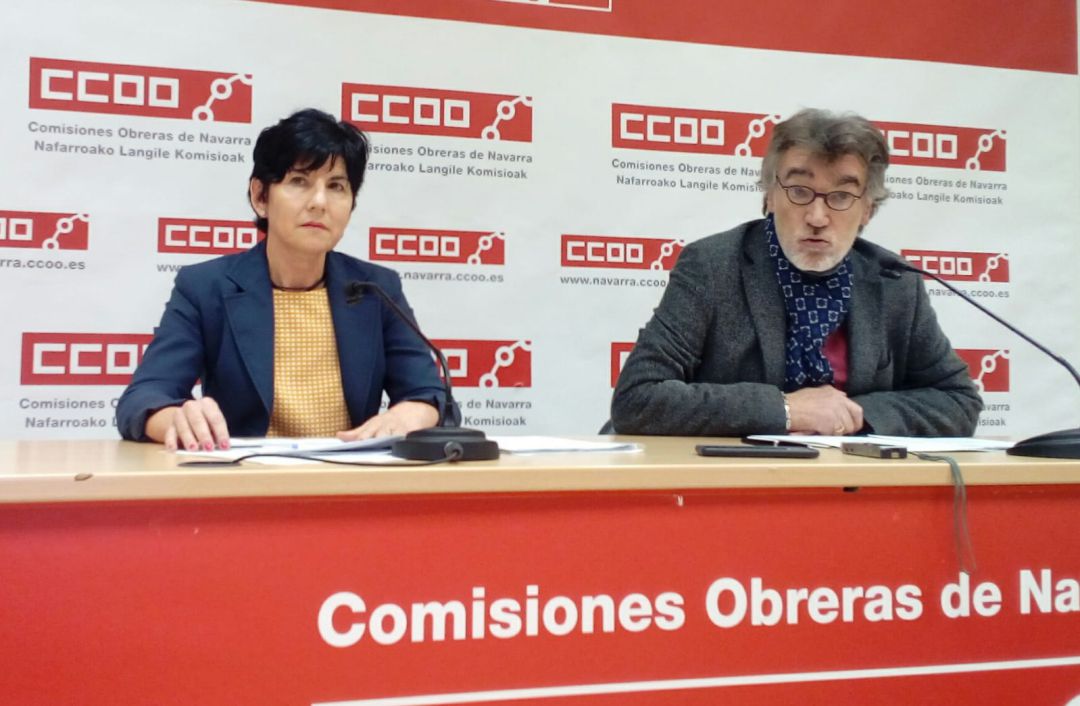 Pili Ruiz, secretaria de Empleo y Mujer, y Chechu Rodríguez, secretario general de CC.OO. Pili Ruiz, secretaria de Empleo y Mujer, y Chechu Rodríguez, secretario general de CC.OO.