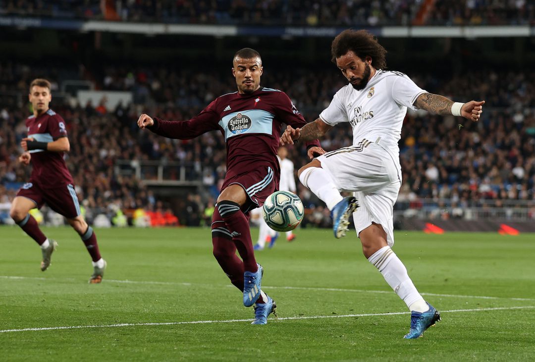 Rafinha Alcántara y Marcelo durante el Real Madrid Celta Rafinha Alcántara y Marcelo durante el Real Madrid Celta
