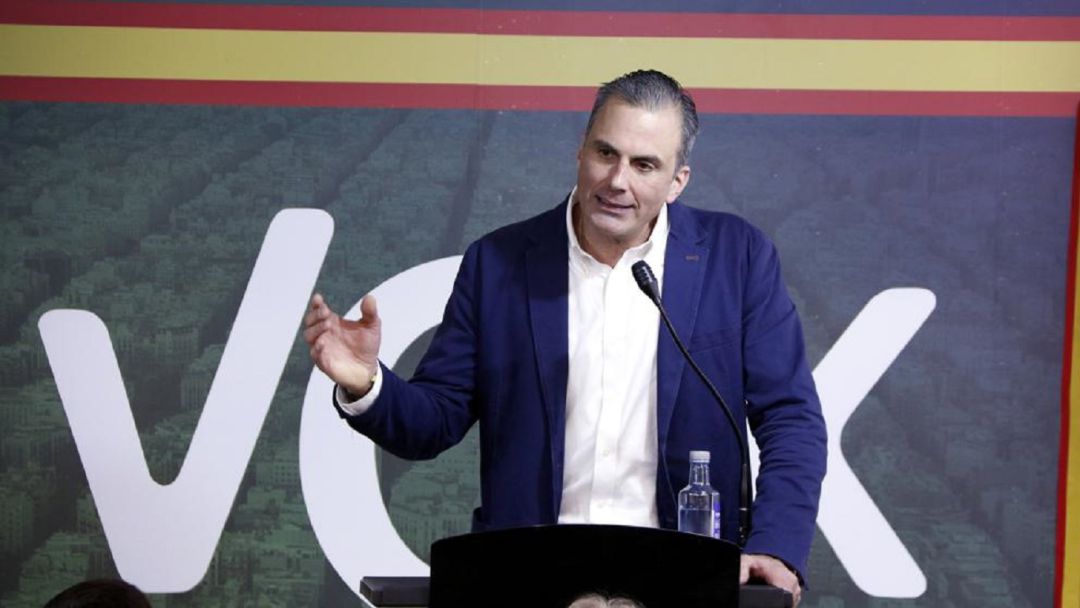 Ortega Smith en un acto político de VOX Ortega Smith en un acto político de VOX