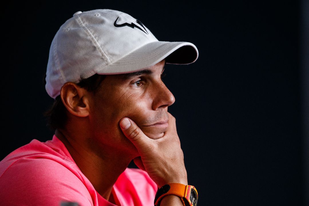 Nadal, durante la rueda de prensa. Nadal, durante la rueda de prensa.