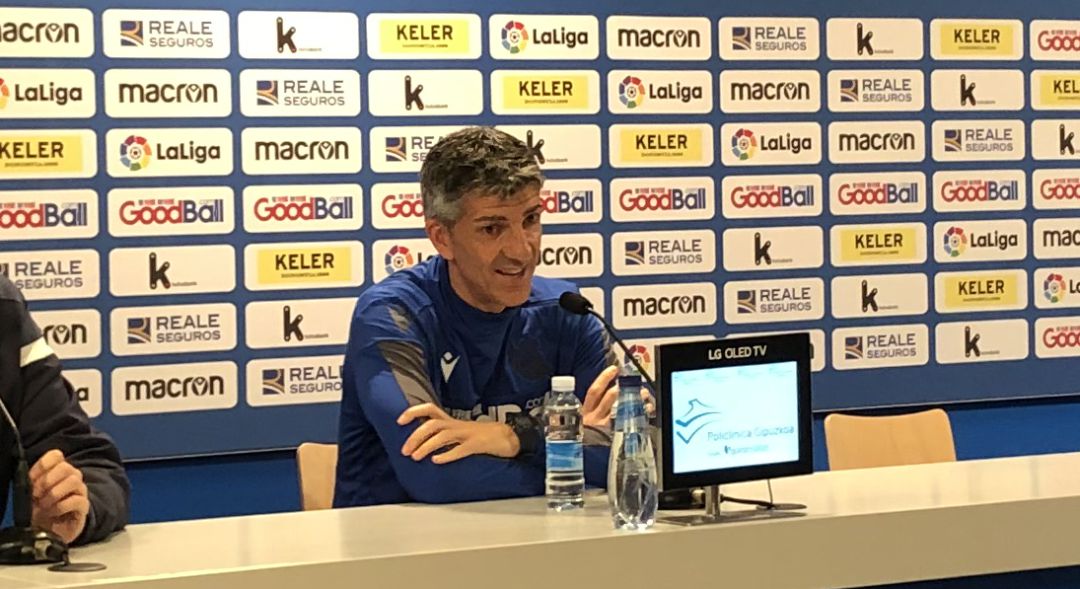 Imanol sonríe en Zubieta antes del partido contra el Valladolid Imanol sonríe en Zubieta antes del partido contra el Valladolid