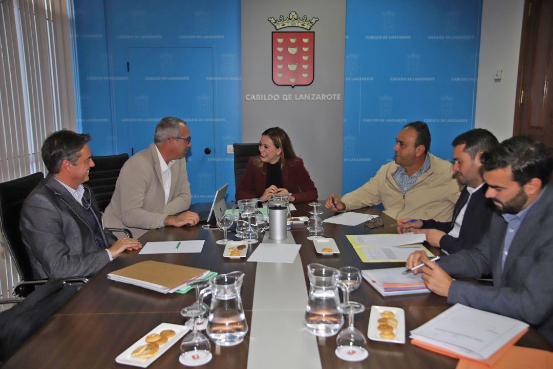 Un momento de la reunión Cabildo de Lanzarote-Gobierno de Canarias. Un momento de la reunión Cabildo de Lanzarote-Gobierno de Canarias.