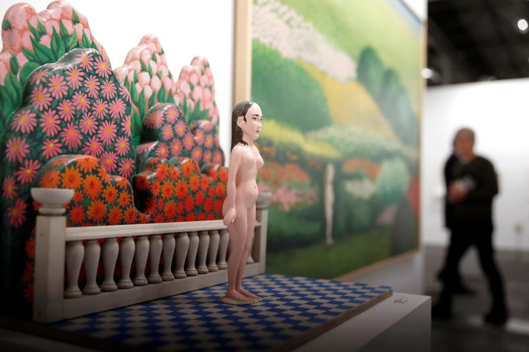 Obra "Embarazada en el jardín" de Isabel Villar, este jueves en ARCO 2020, la Feria Internacional de Arte Contemporáneo que se celebra en Ifema (Madrid) hasta el 1 de marzo Obra "Embarazada en el jardín" de Isabel Villar, este jueves en ARCO 2020, la Feria Internacional de Arte Contemporáneo que se celebra en Ifema (Madrid) hasta el 1 de marzo