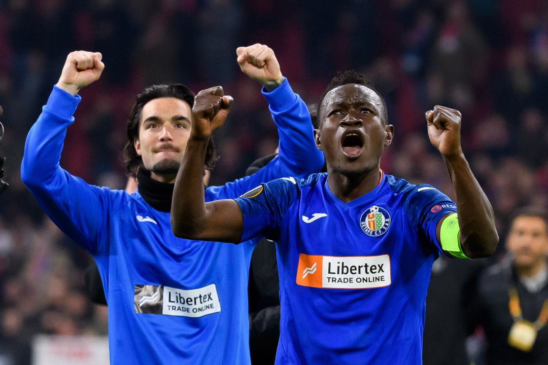 Los jugadores del Getafe celebrando la victoria ante el Ajax Los jugadores del Getafe celebrando la victoria ante el Ajax