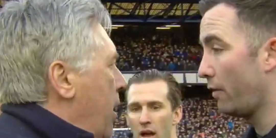 Ancelotti protesta al final del partido del Everton ante el Manchester United Ancelotti protesta al final del partido del Everton ante el Manchester United