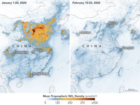 Polución en China antes y después del coronavirus Polución en China antes y después del coronavirus