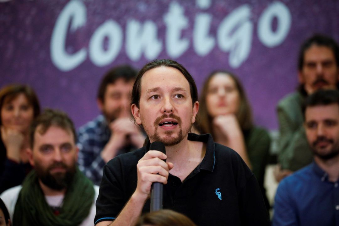 El vicepresidente segundo del Gobierno y secretario general de Podemos, Pablo Iglesias (c), este domingo durante el acto de presentación de su candidatura a la Tercera Asamblea Ciudadana de la formación El vicepresidente segundo del Gobierno y secretario general de Podemos, Pablo Iglesias (c), este domingo durante el acto de presentación de su candidatura a la Tercera Asamblea Ciudadana de la formación