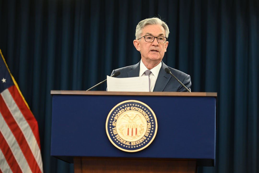 El presidente de la Fed, Jerome Powell, en la rueda de prensa extraordinaria celebrada el 3 de marzo de 2020 en Washington. El presidente de la Fed, Jerome Powell, en la rueda de prensa extraordinaria celebrada el 3 de marzo de 2020 en Washington.