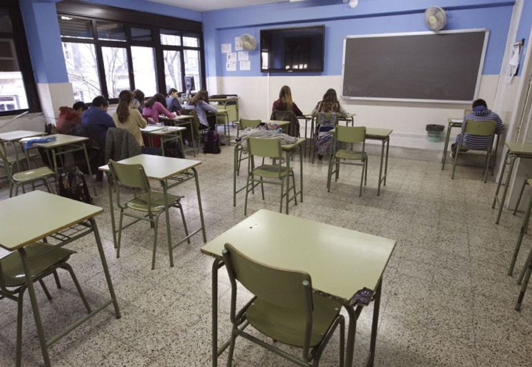 Aula de un centro educativo durante una jornada de huelga. Aula de un centro educativo durante una jornada de huelga.