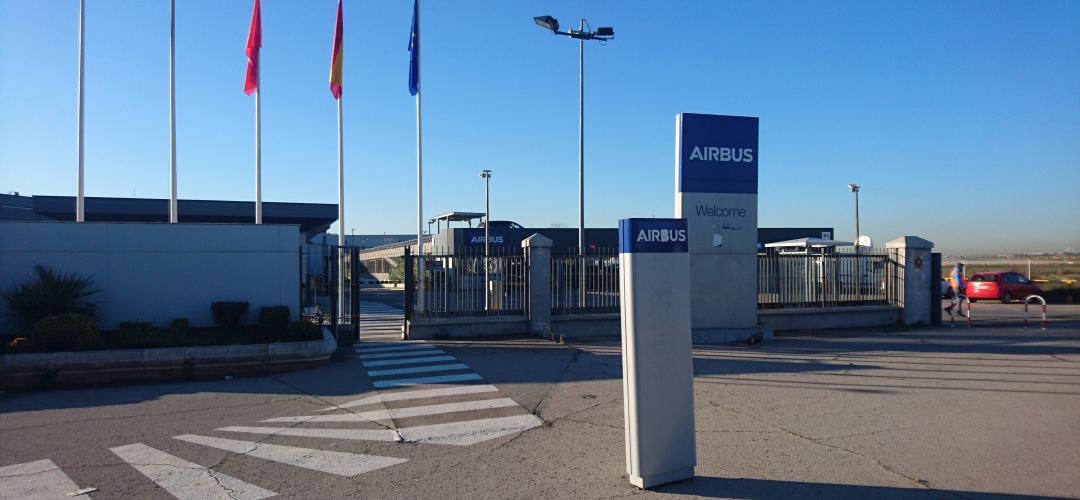 La entrada a la planta de Airbus en Getafe La entrada a la planta de Airbus en Getafe