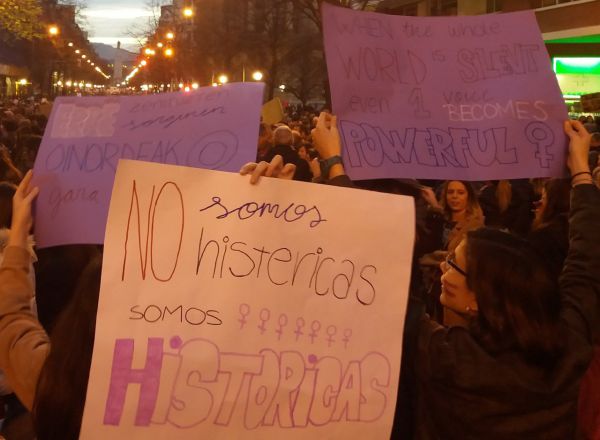 Menifestación feminista del 8-M de Bilbado de hace un año