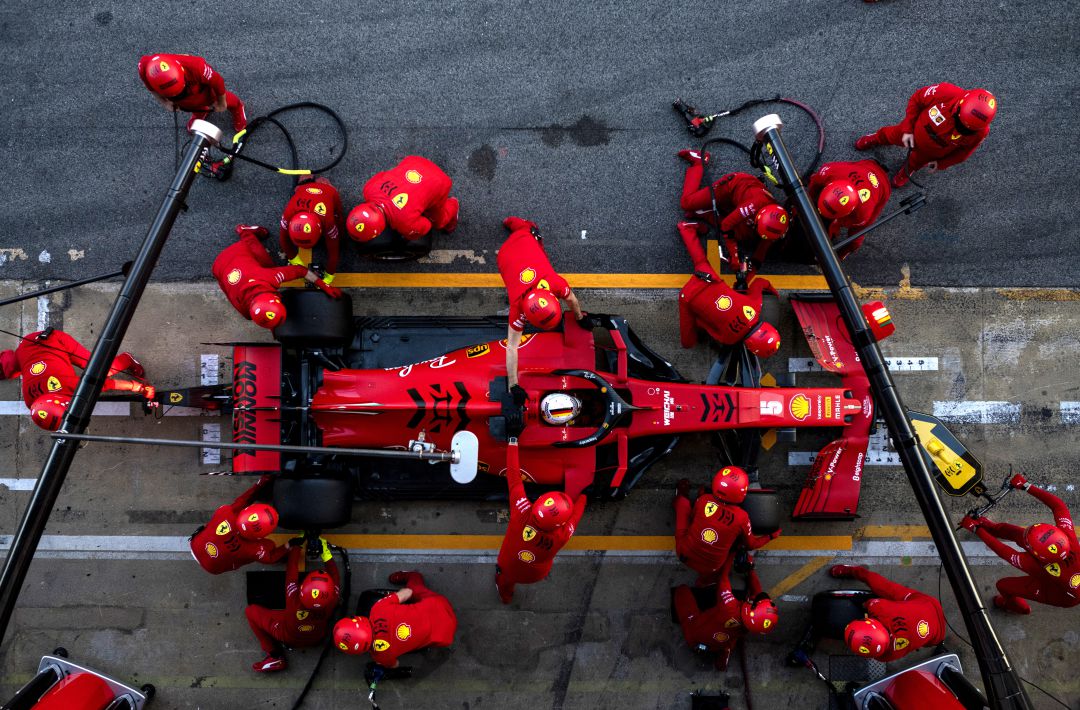 El Ferrari de Vettel, en los test de pretemporada de Montmeló. El Ferrari de Vettel, en los test de pretemporada de Montmeló.