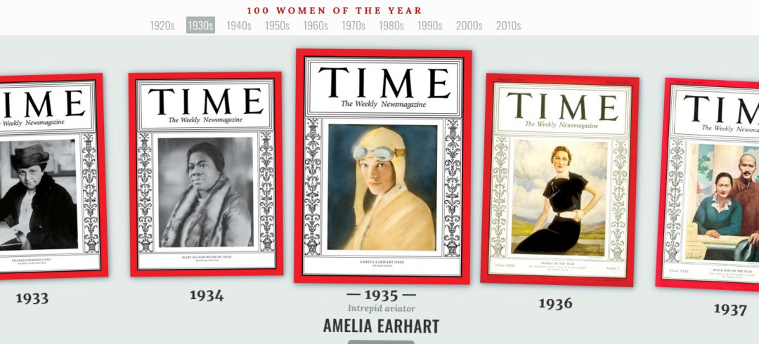 Algunas de las mujeres homenajeadas por la revista 'Time' en la década de los 30 Algunas de las mujeres homenajeadas por la revista 'Time' en la década de los 30