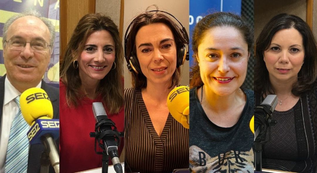 Juan Pablo Durán (PSOE), Ana Mata (PP), Teresa Pardo (C's), Inmaculada Nieto (Adelante Andalucía) y Ángela Mulas (Vox). Juan Pablo Durán (PSOE), Ana Mata (PP), Teresa Pardo (C's), Inmaculada Nieto (Adelante Andalucía) y Ángela Mulas (Vox).