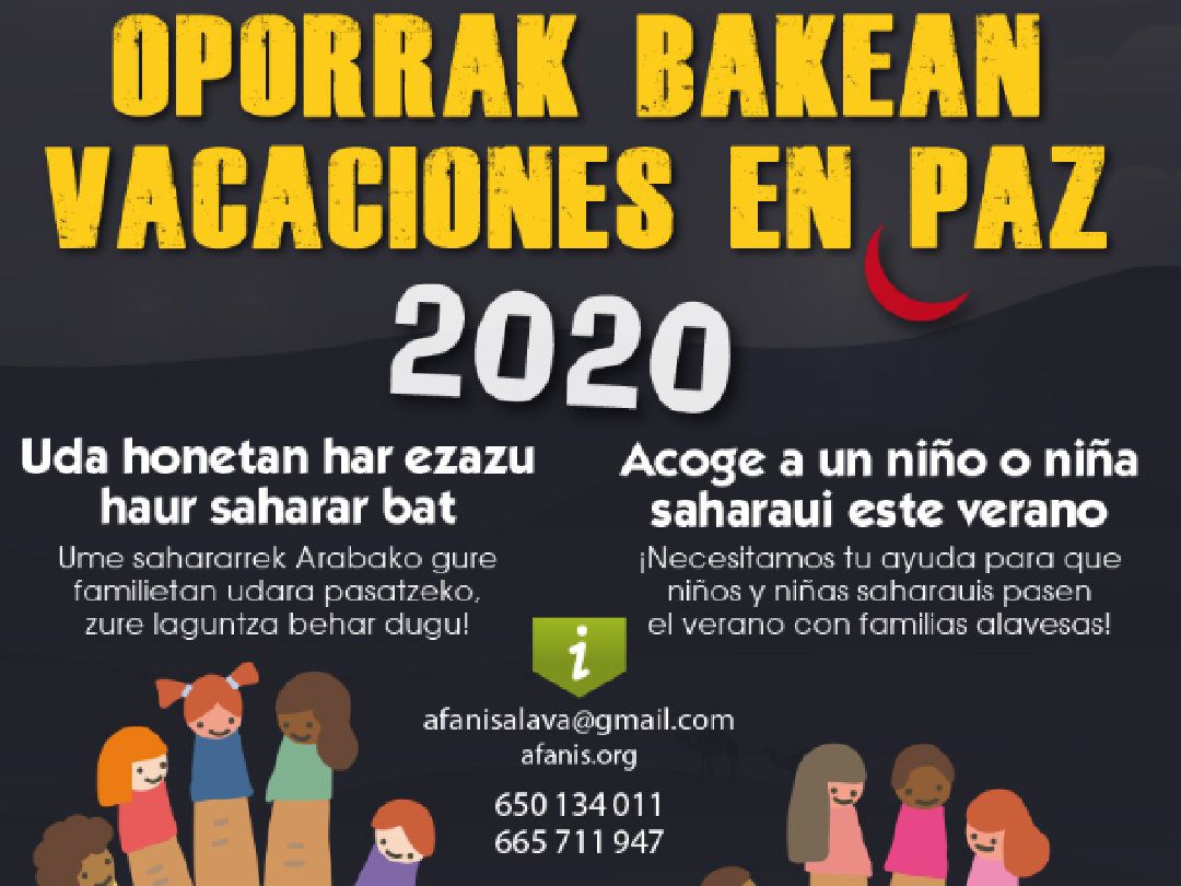 Cartel de la campaña 'Vacaciones en Paz' de AFANIS Cartel de la campaña 'Vacaciones en Paz' de AFANIS