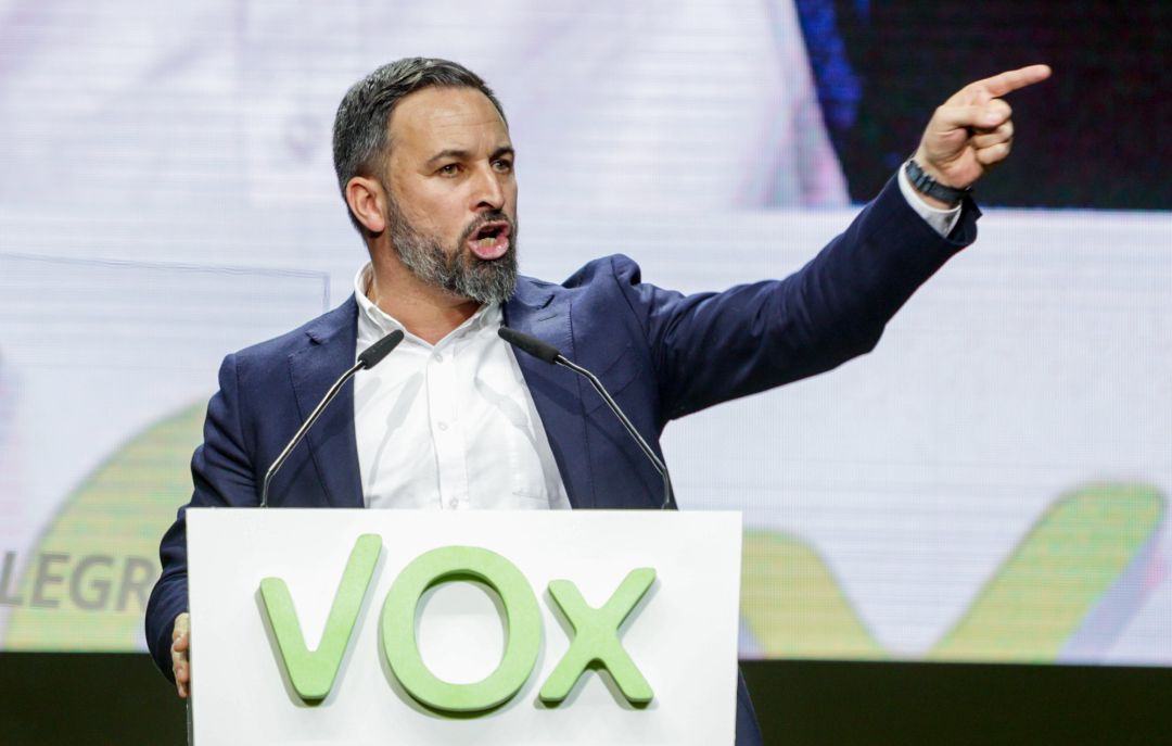 Santiago Abascal, durante su intervención en el acto central de la Asamblea General Ordinaria de VOX en el Palacio de Vistalegre el pasado 8 de marzo.
Santiago Abascal, durante su intervención en el acto central de la Asamblea General Ordinaria de VOX en el Palacio de Vistalegre el pasado 8 de marzo.