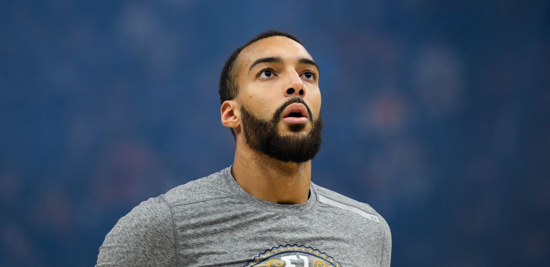 Rudy Gobert, durante un calentamiento de un partido de NBA Rudy Gobert, durante un calentamiento de un partido de NBA