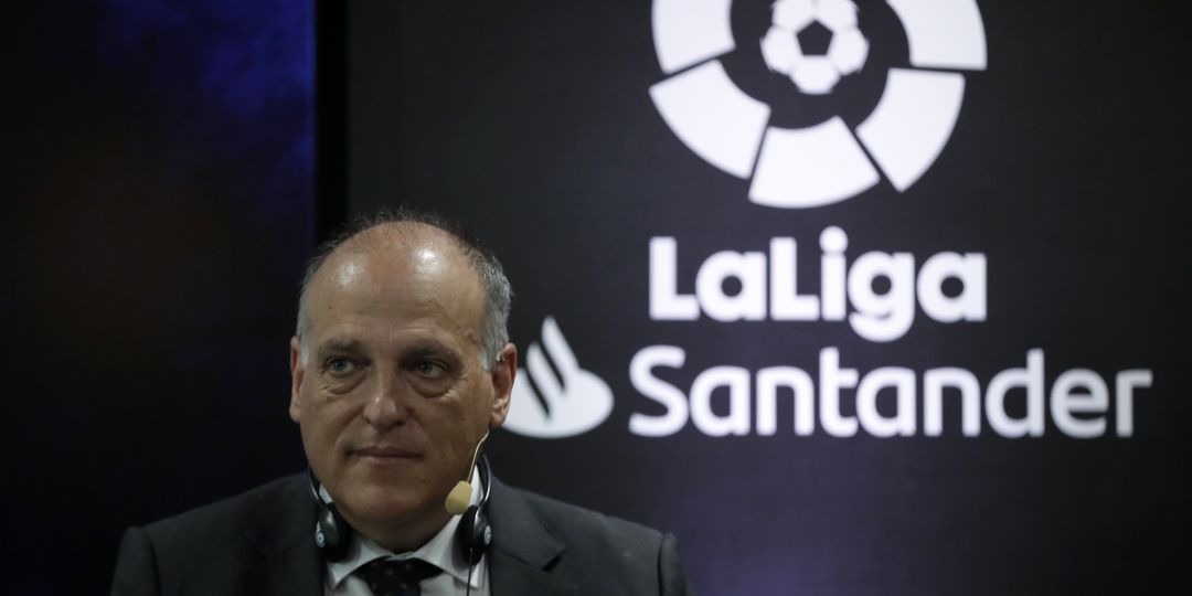 Javier Tebas durante una comparecencia oficial Javier Tebas durante una comparecencia oficial