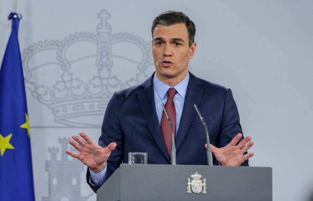 El presidente del Gobierno, Pedro Sánchez en rueda de prensa el pasado viernes, tras anunciar el estado de alarma El presidente del Gobierno, Pedro Sánchez en rueda de prensa el pasado viernes, tras anunciar el estado de alarma