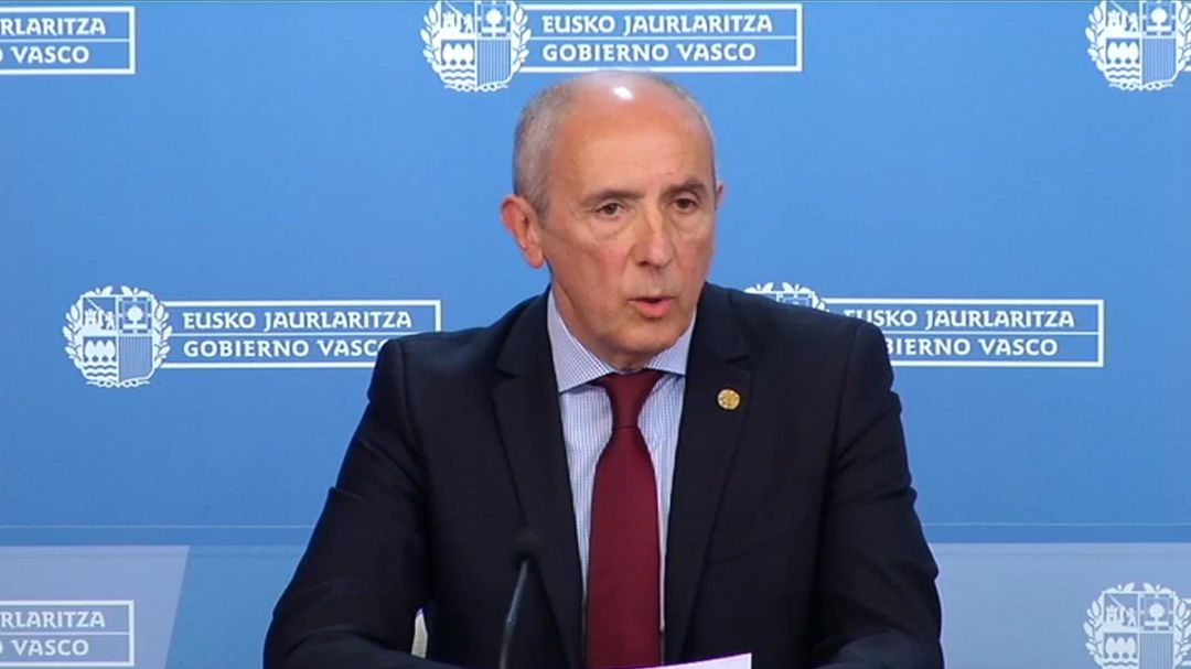 El portavoz del Gobierno Vasco, Josu Erkoreka, en una comparecencia El portavoz del Gobierno Vasco, Josu Erkoreka, en una comparecencia
